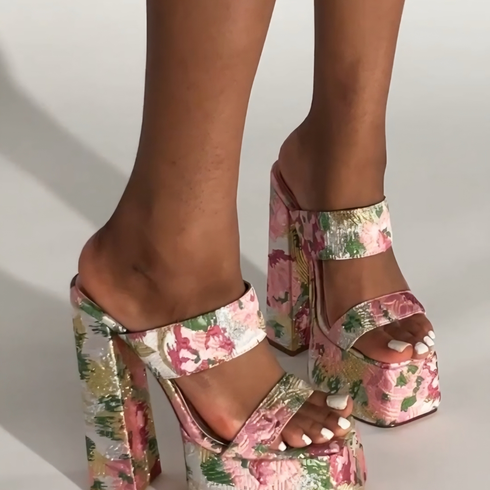 Floral Platform Heels